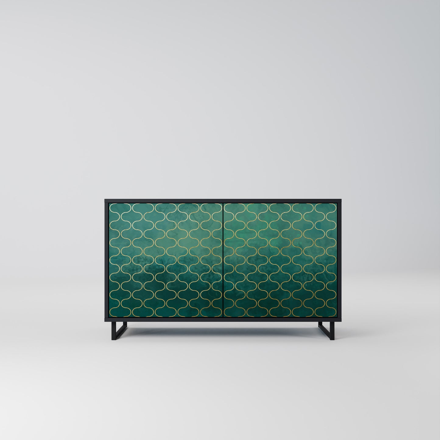 TESSELATED GREENRY 2-dörrars skänk i svart finish