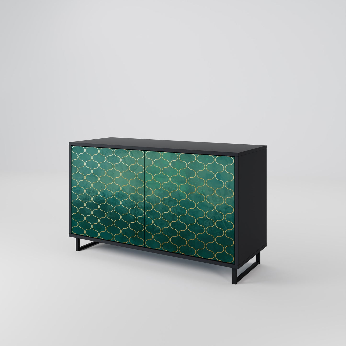 TESSELATED GREENRY 2-dörrars skänk i svart finish
