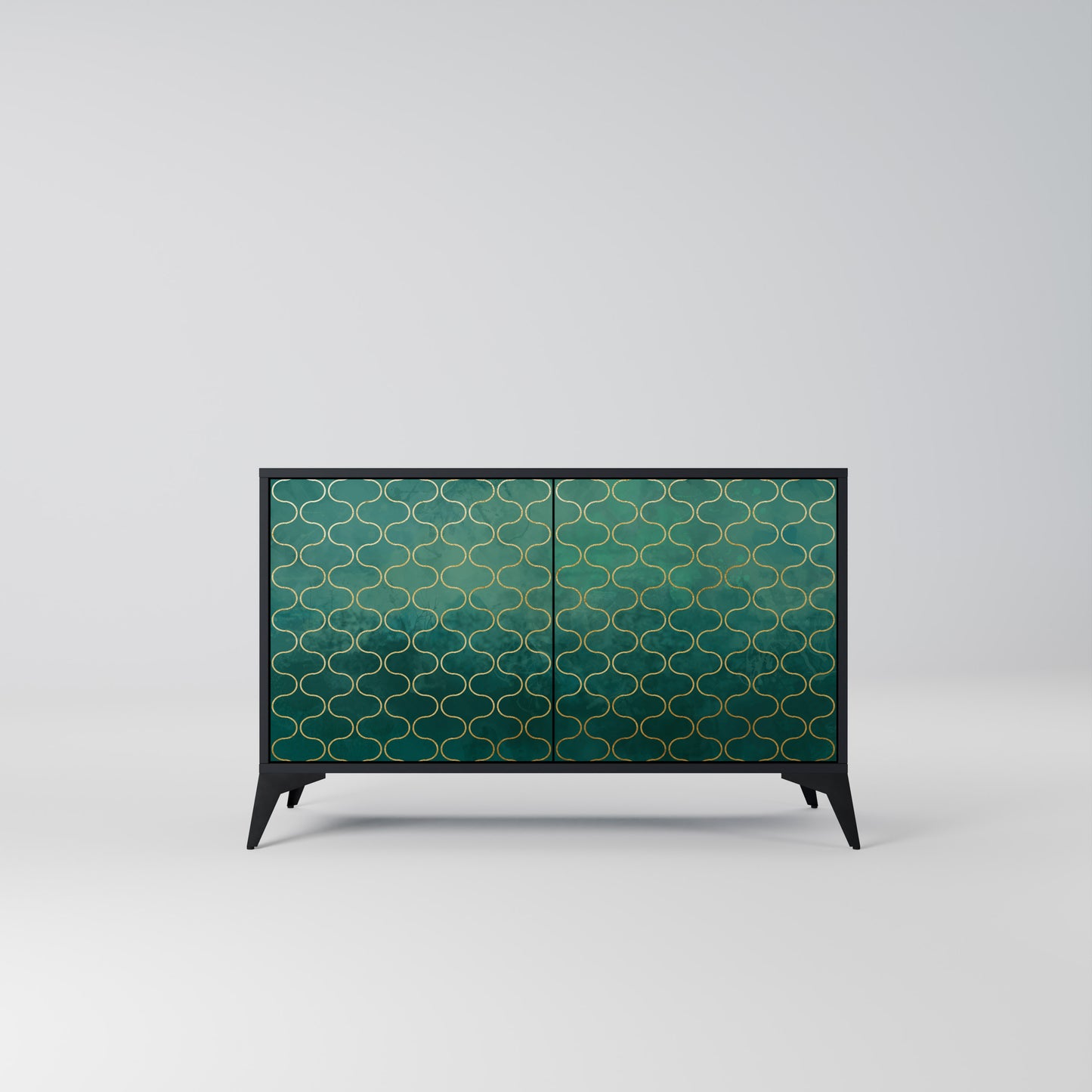 TESSELATED GREENRY 2-dörrars skänk i svart finish