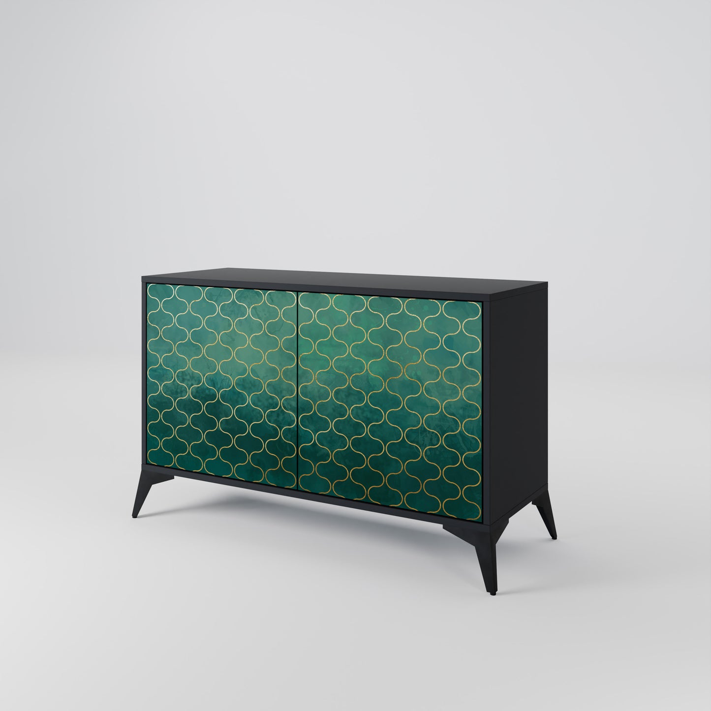 TESSELATED GREENRY 2-dörrars skänk i svart finish