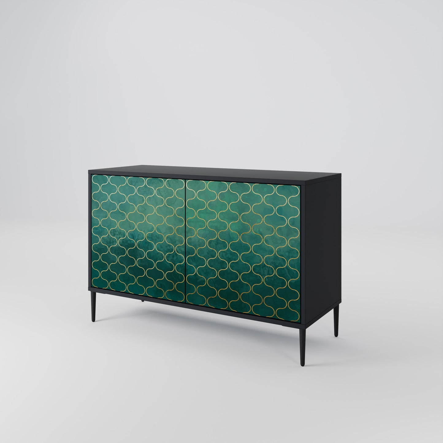 TESSELATED GREENRY 2-dörrars skänk i svart finish