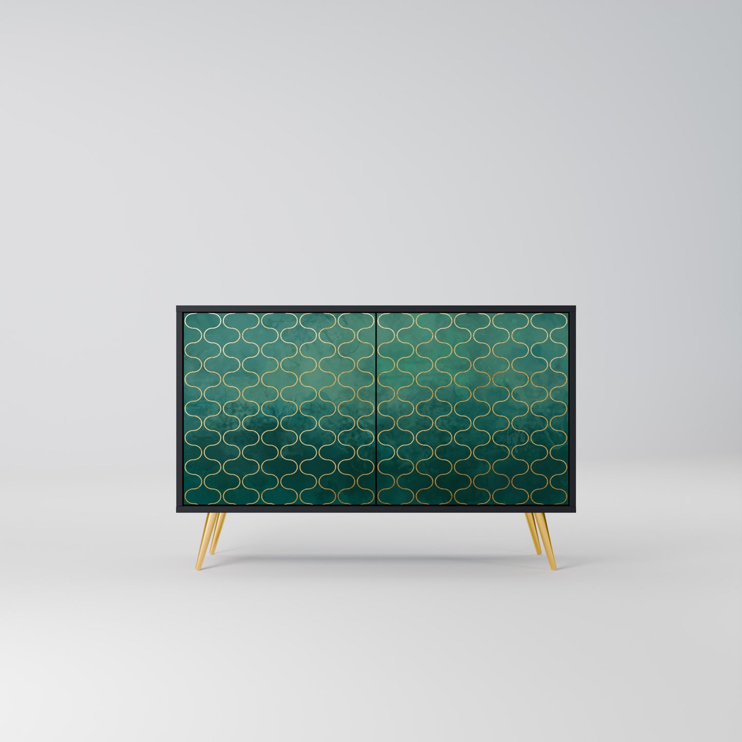TESSELATED GREENRY 2-dörrars skänk i svart finish