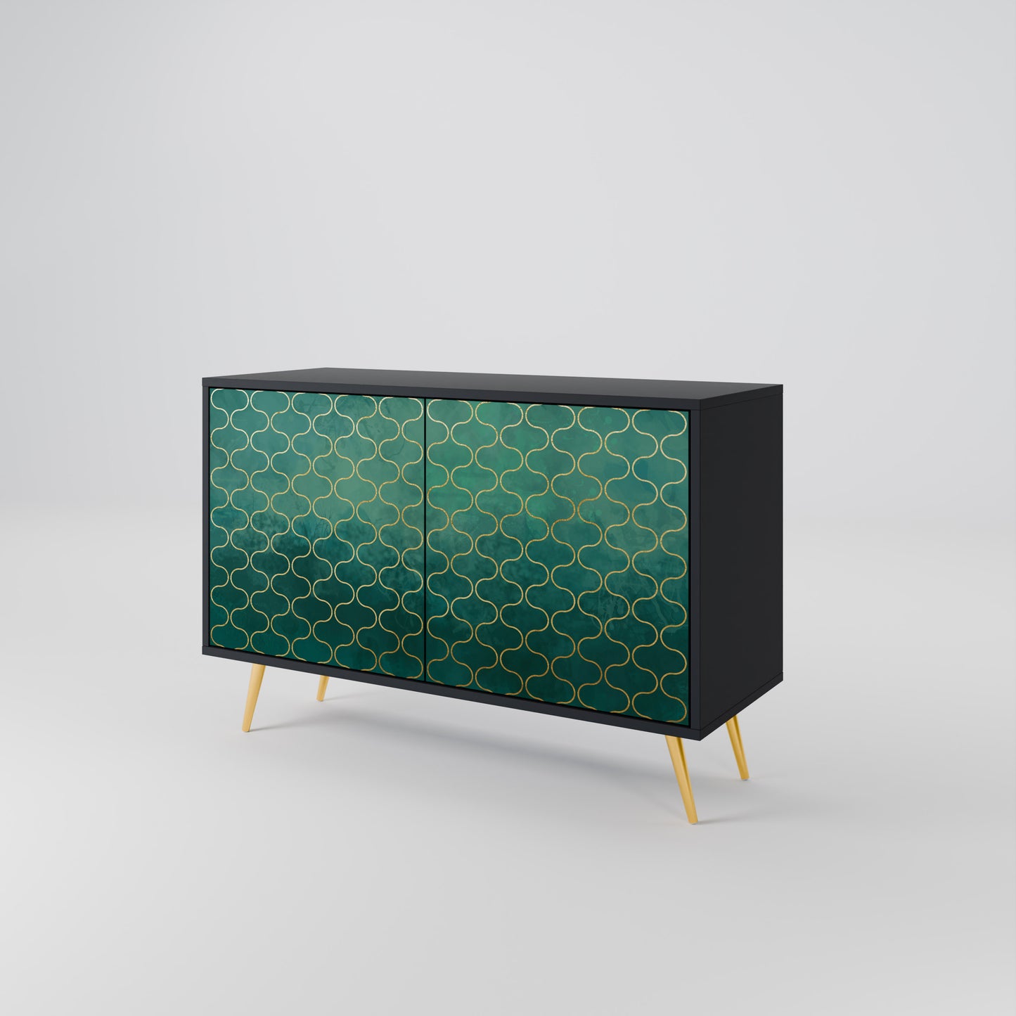 TESSELATED GREENRY 2-dörrars skänk i svart finish