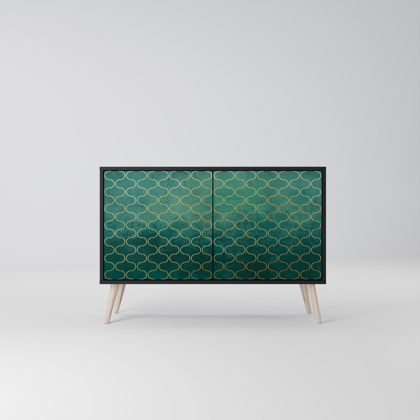 TESSELATED GREENRY 2-dörrars skänk i svart finish