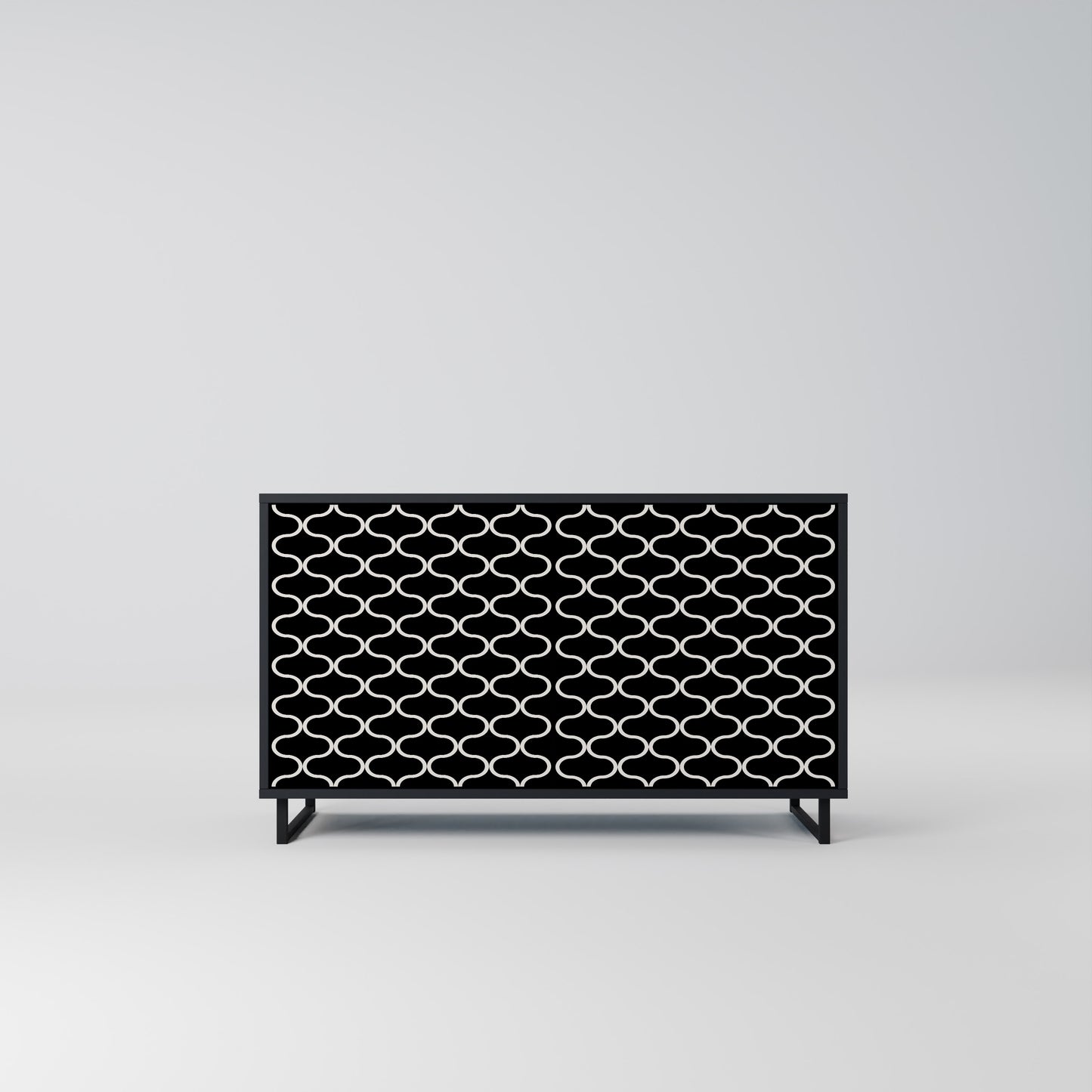 TESSELATED BLACKNESS 2-dörrars skänk i svart finish