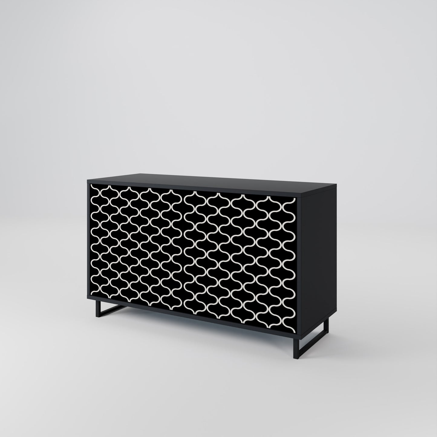 TESSELATED BLACKNESS 2-dörrars skänk i svart finish
