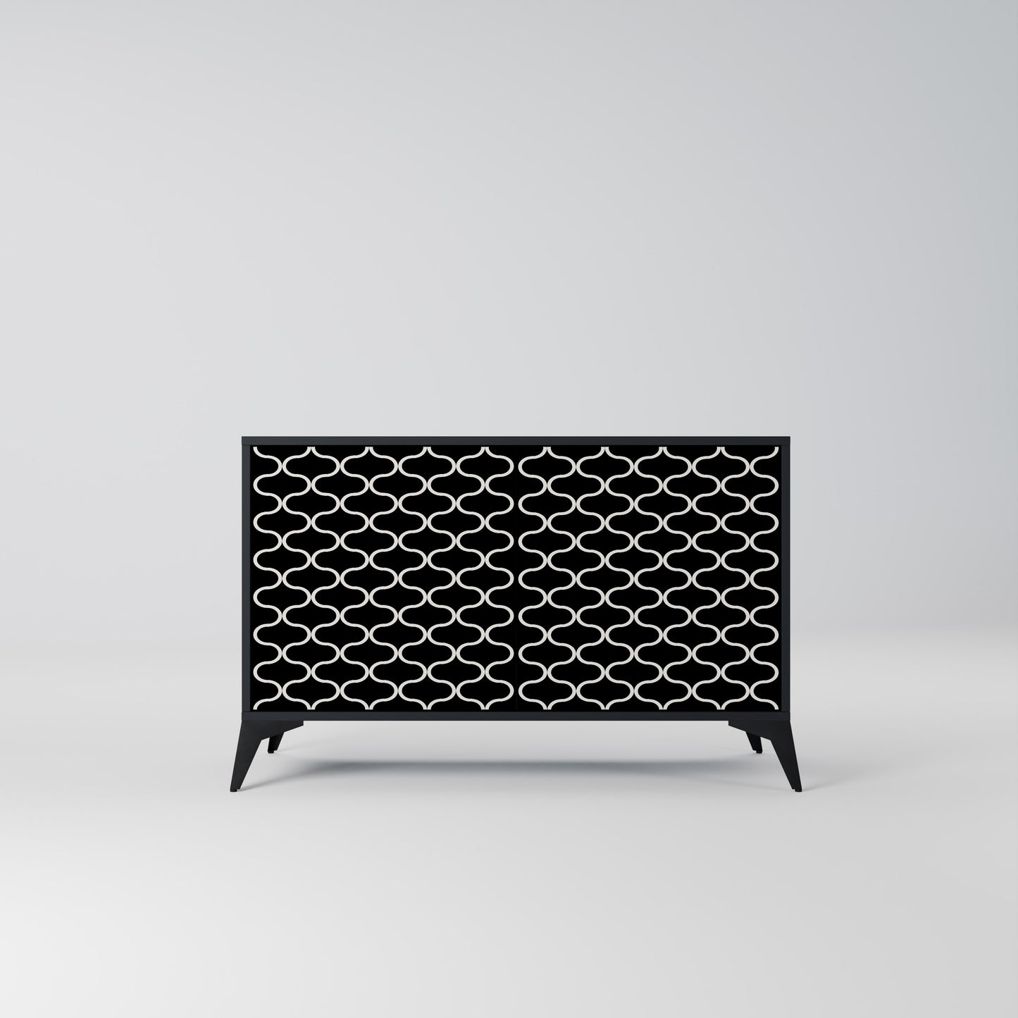 TESSELATED BLACKNESS 2-dörrars skänk i svart finish