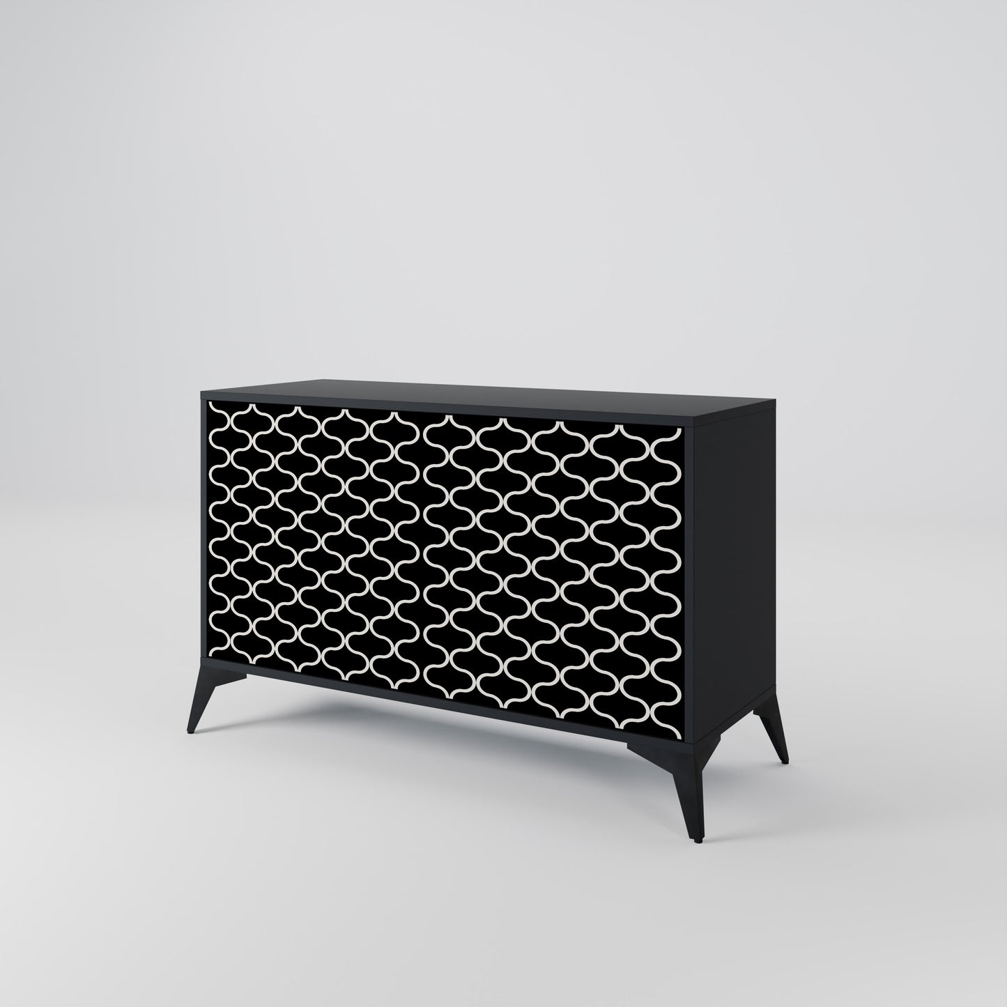 TESSELATED BLACKNESS 2-dörrars skänk i svart finish