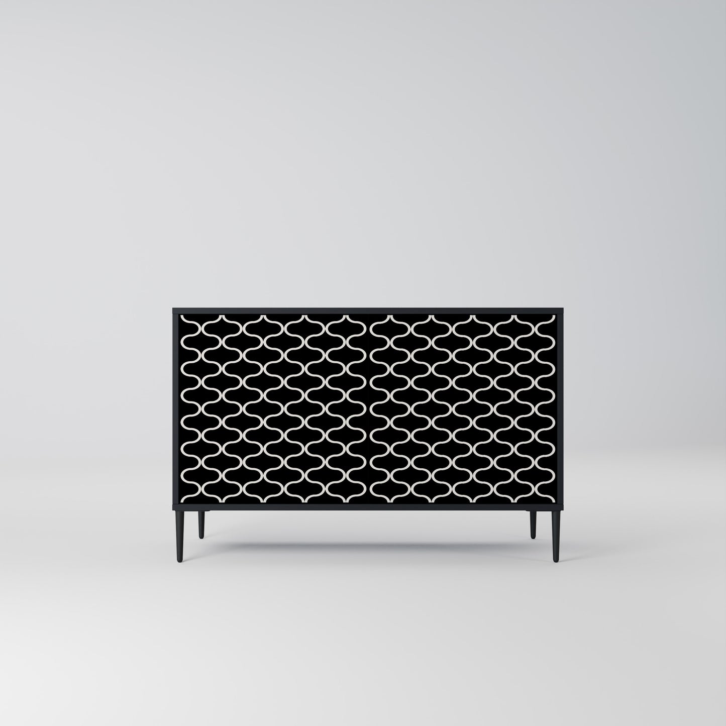 TESSELATED BLACKNESS 2-dörrars skänk i svart finish