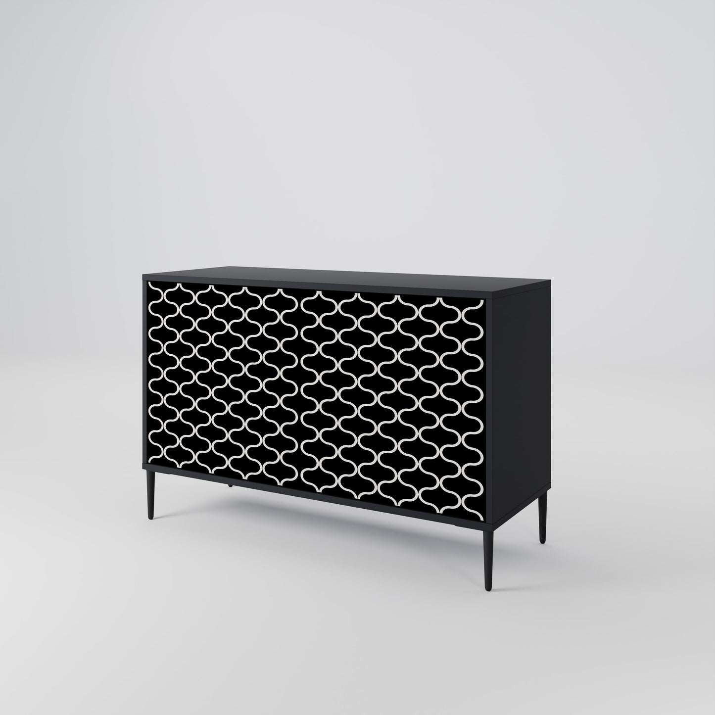 TESSELATED BLACKNESS 2-dörrars skänk i svart finish