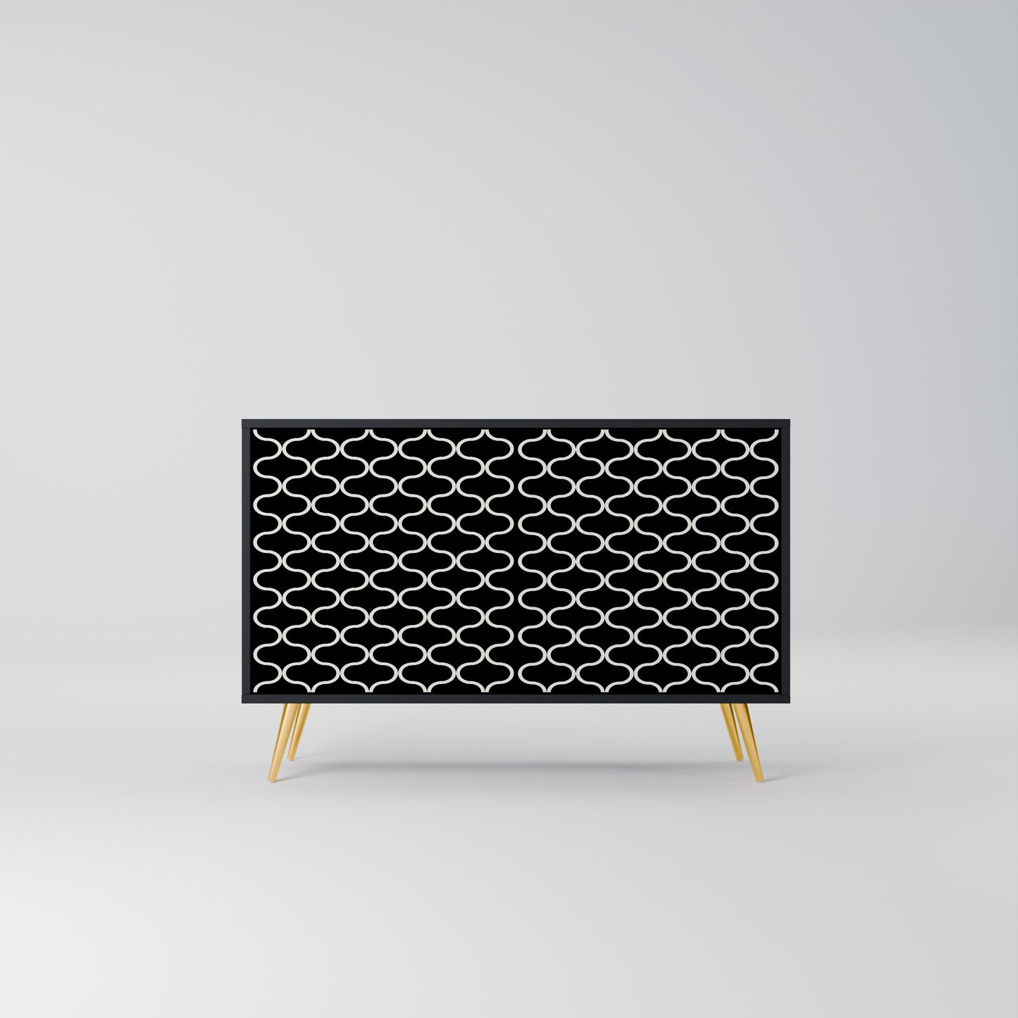TESSELATED BLACKNESS 2-dörrars skänk i svart finish