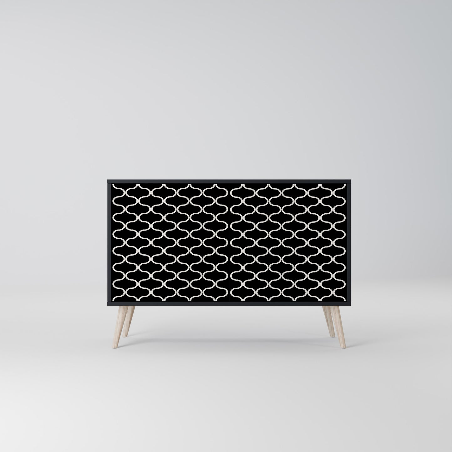 TESSELATED BLACKNESS 2-dörrars skänk i svart finish