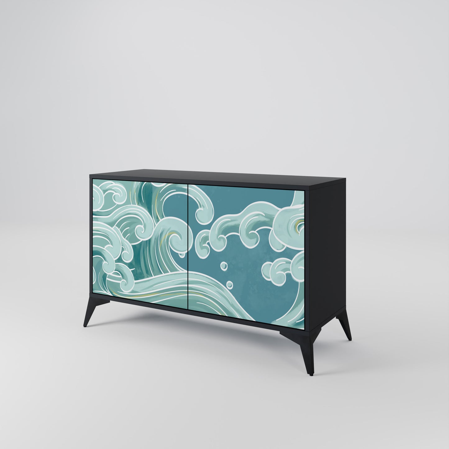 ASIAN SWAY 2-Door Sideboard in Black Finish