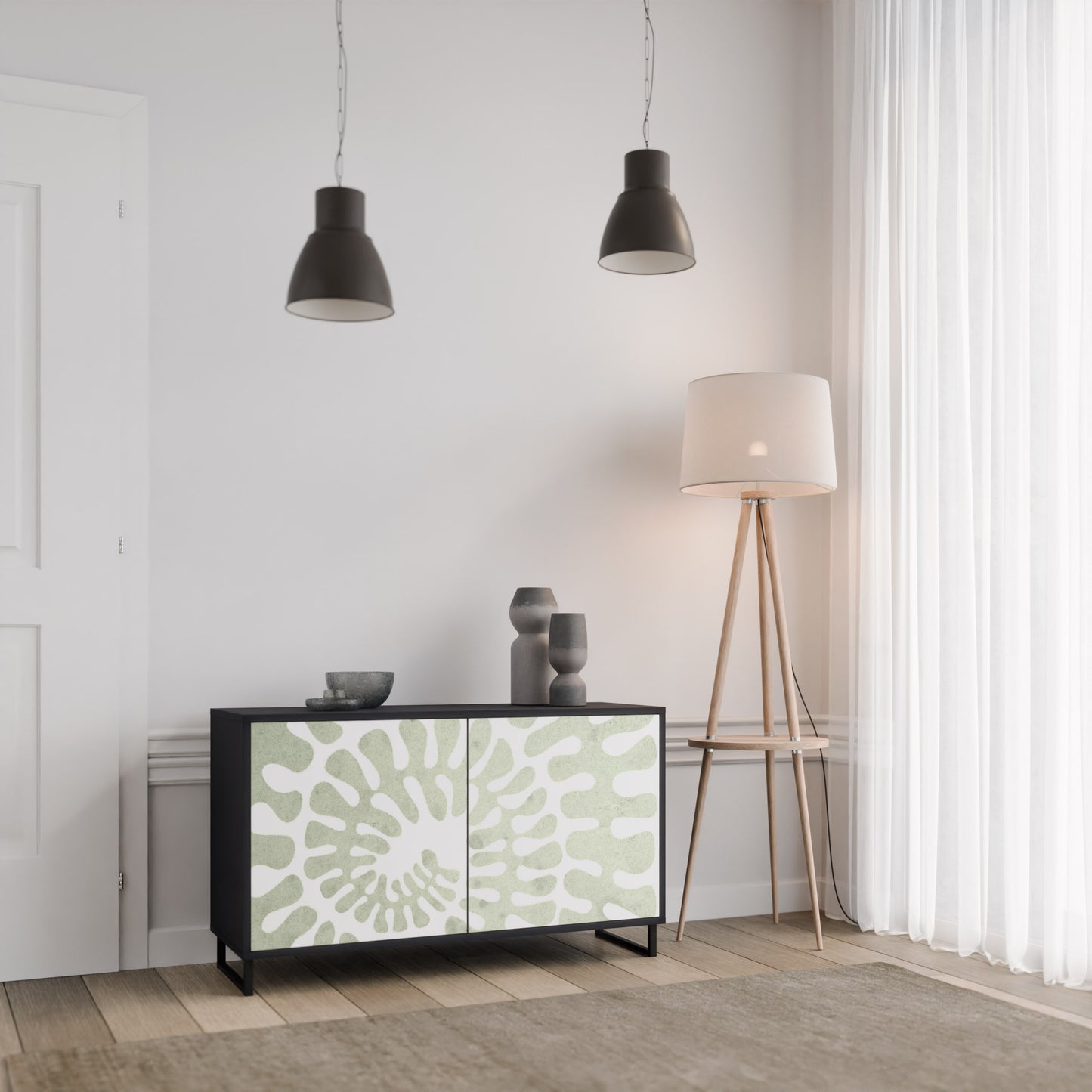 HELIX DANCE 2-Door Sideboard in Black Finish