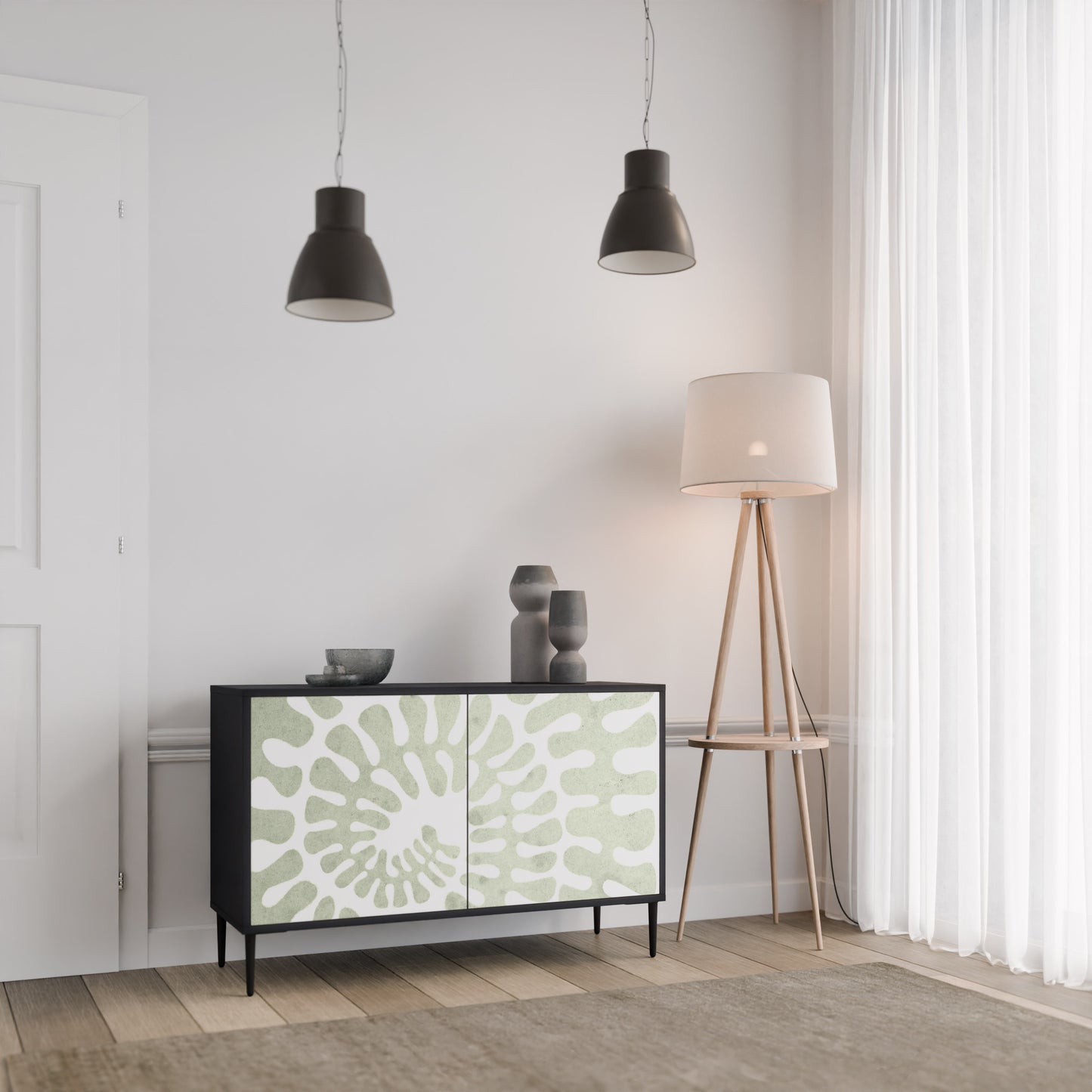 HELIX DANCE 2-Door Sideboard in Black Finish