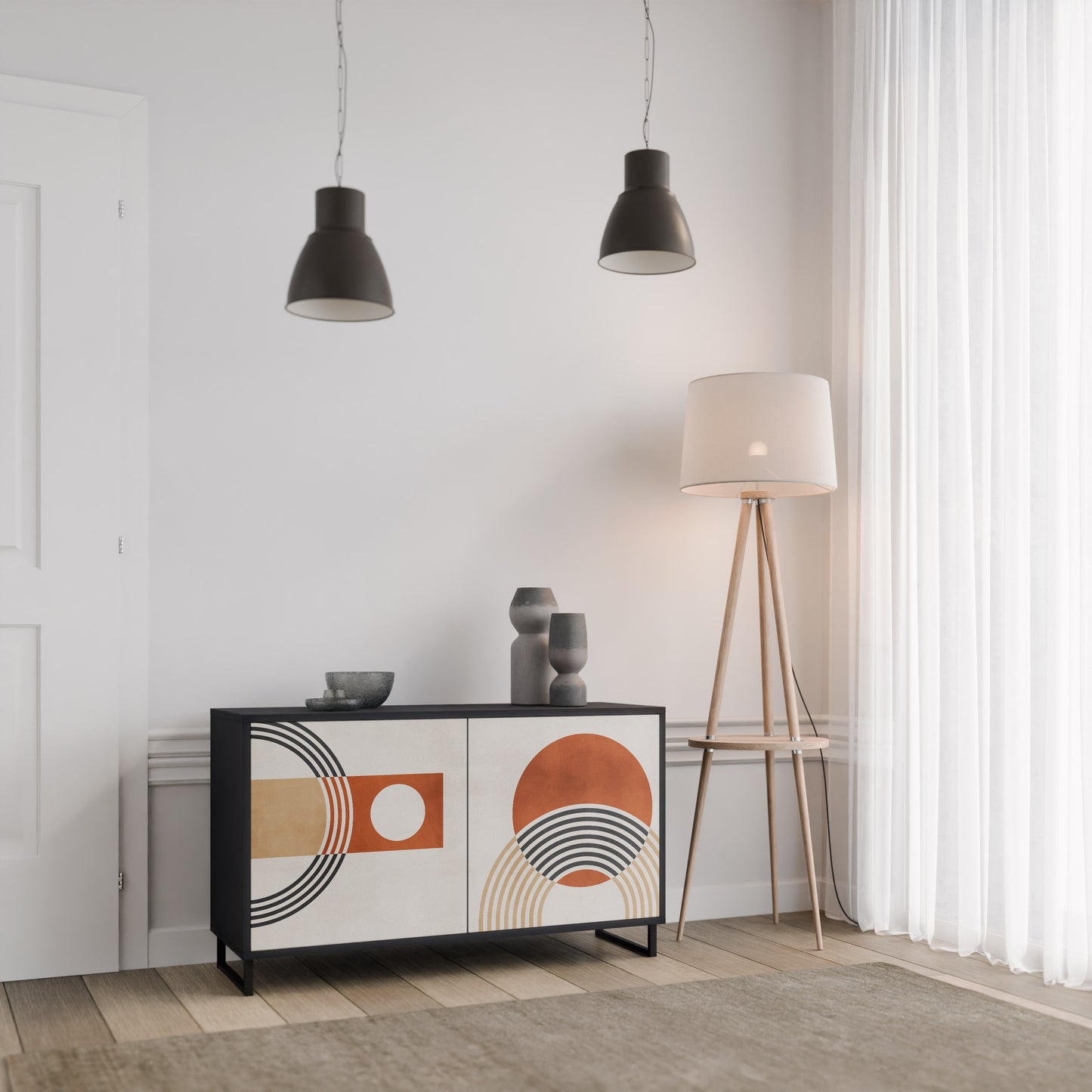 SPACE AROUND 2-Door Sideboard in Black Finish