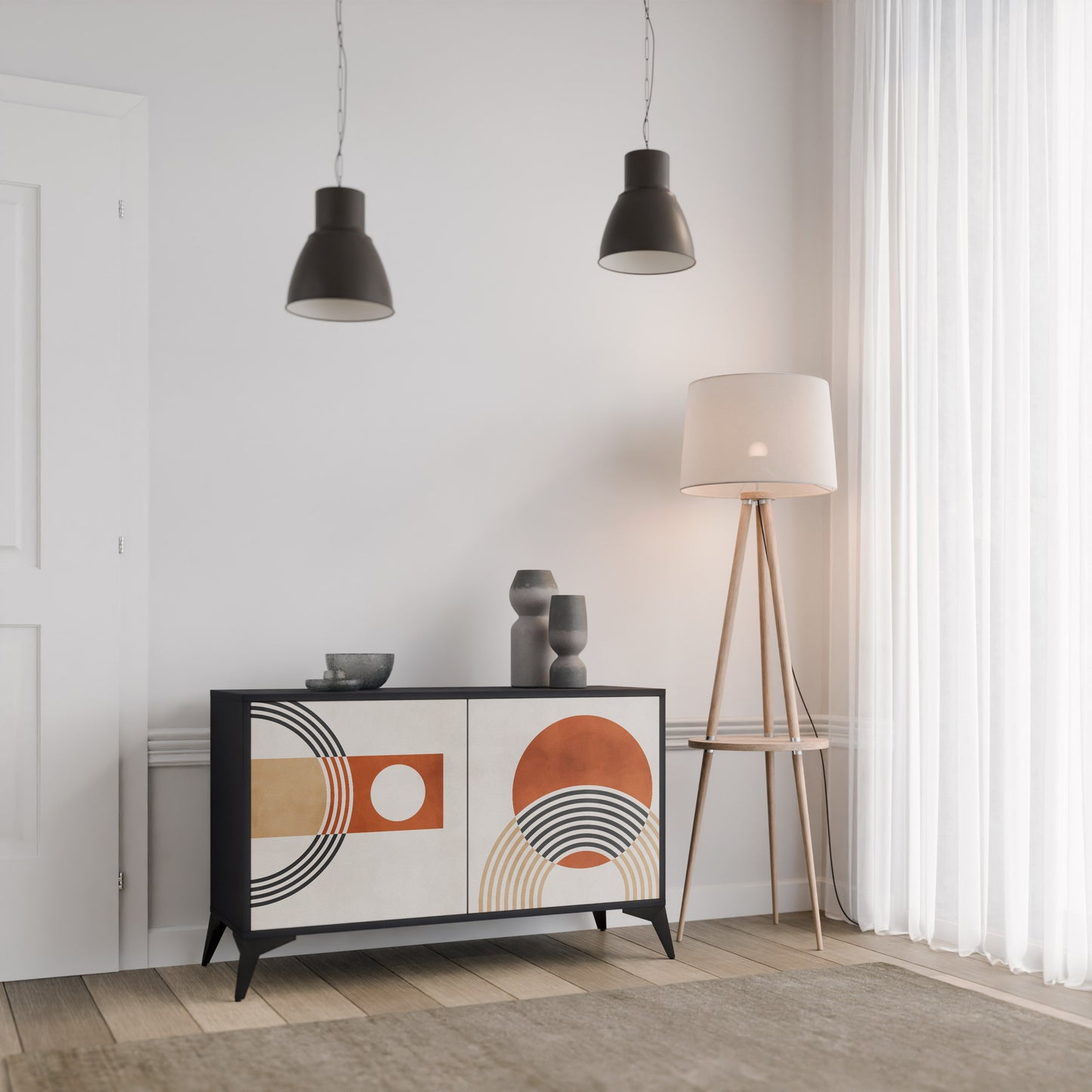 SPACE AROUND 2-Door Sideboard in Black Finish