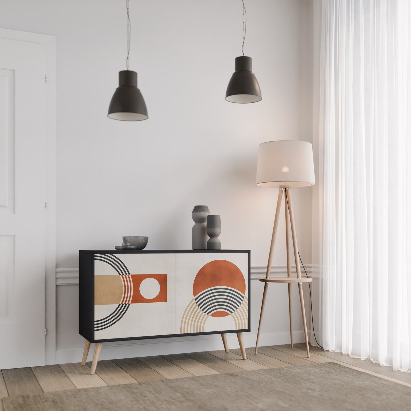 SPACE AROUND 2-Door Sideboard in Black Finish