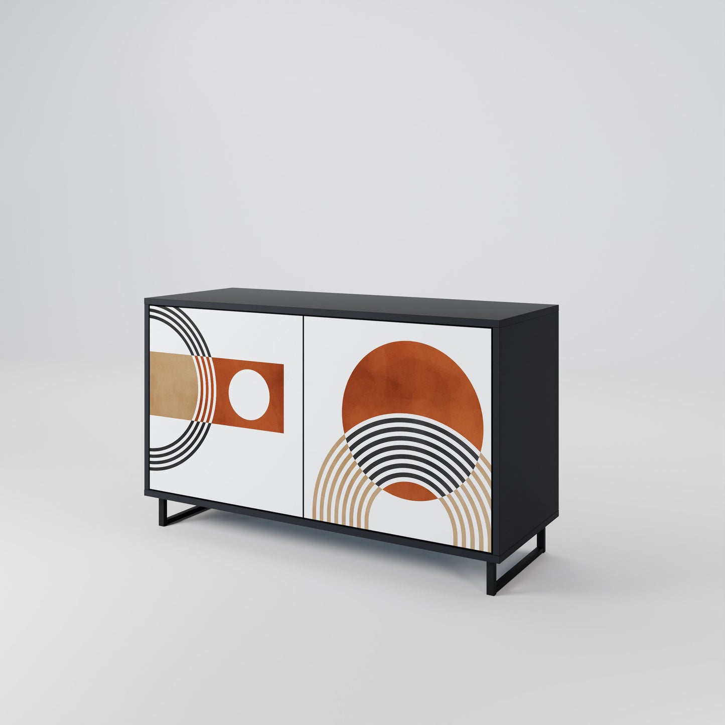 CIRCLE RHYTM 2-Door Sideboard in Black Finish