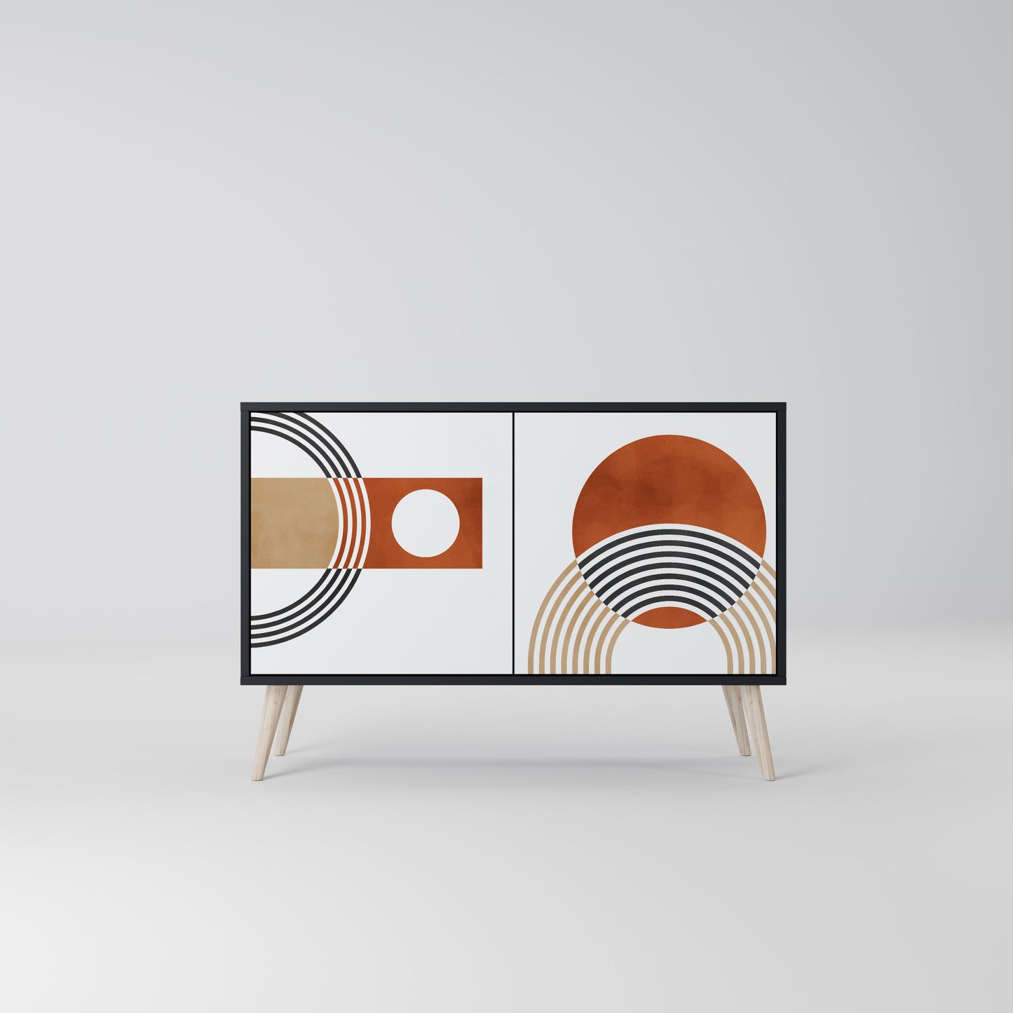 CIRCLE RHYTM 2-Door Sideboard in Black Finish