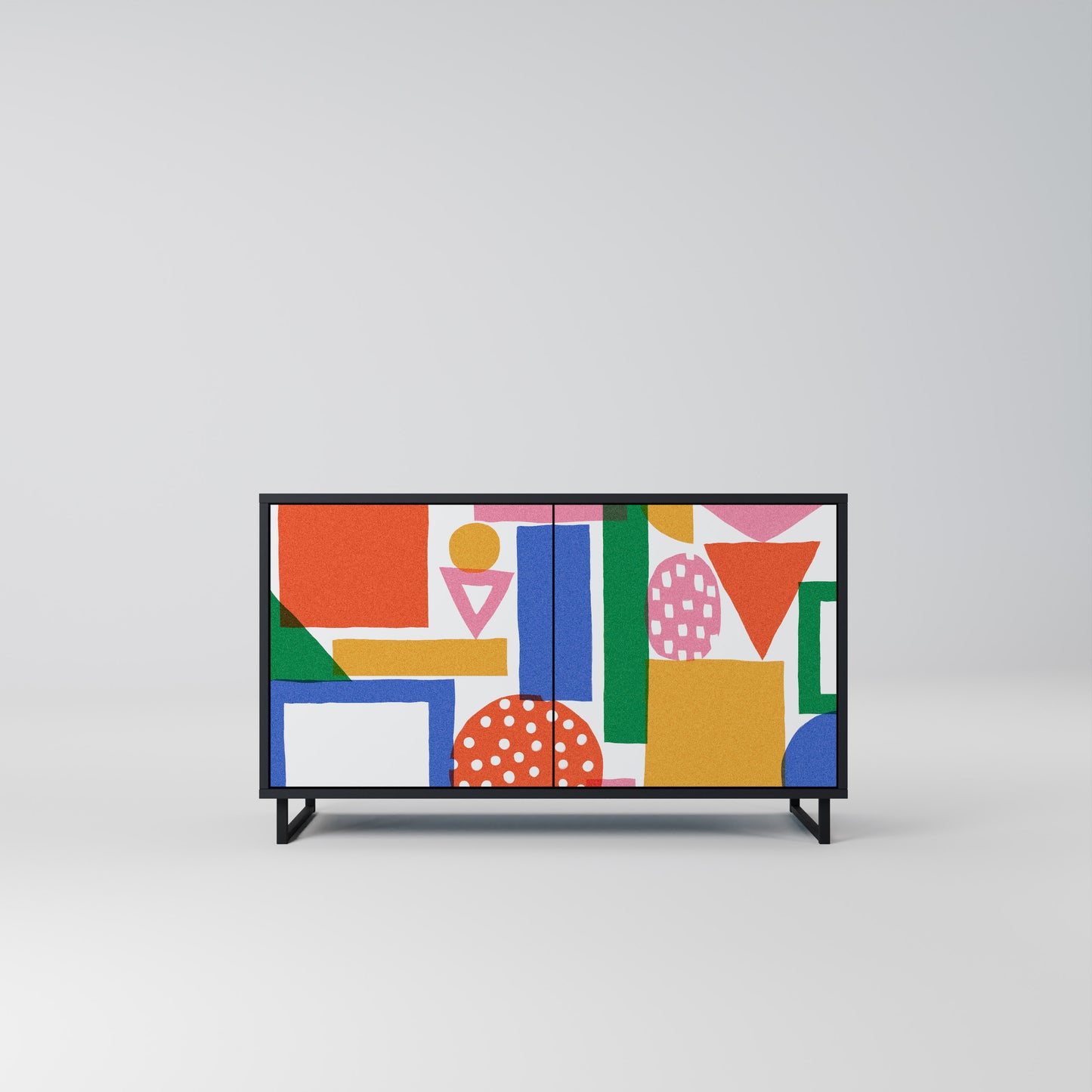 GEOMETRIC GLIMMER 2-Door Sideboard in Black Finish