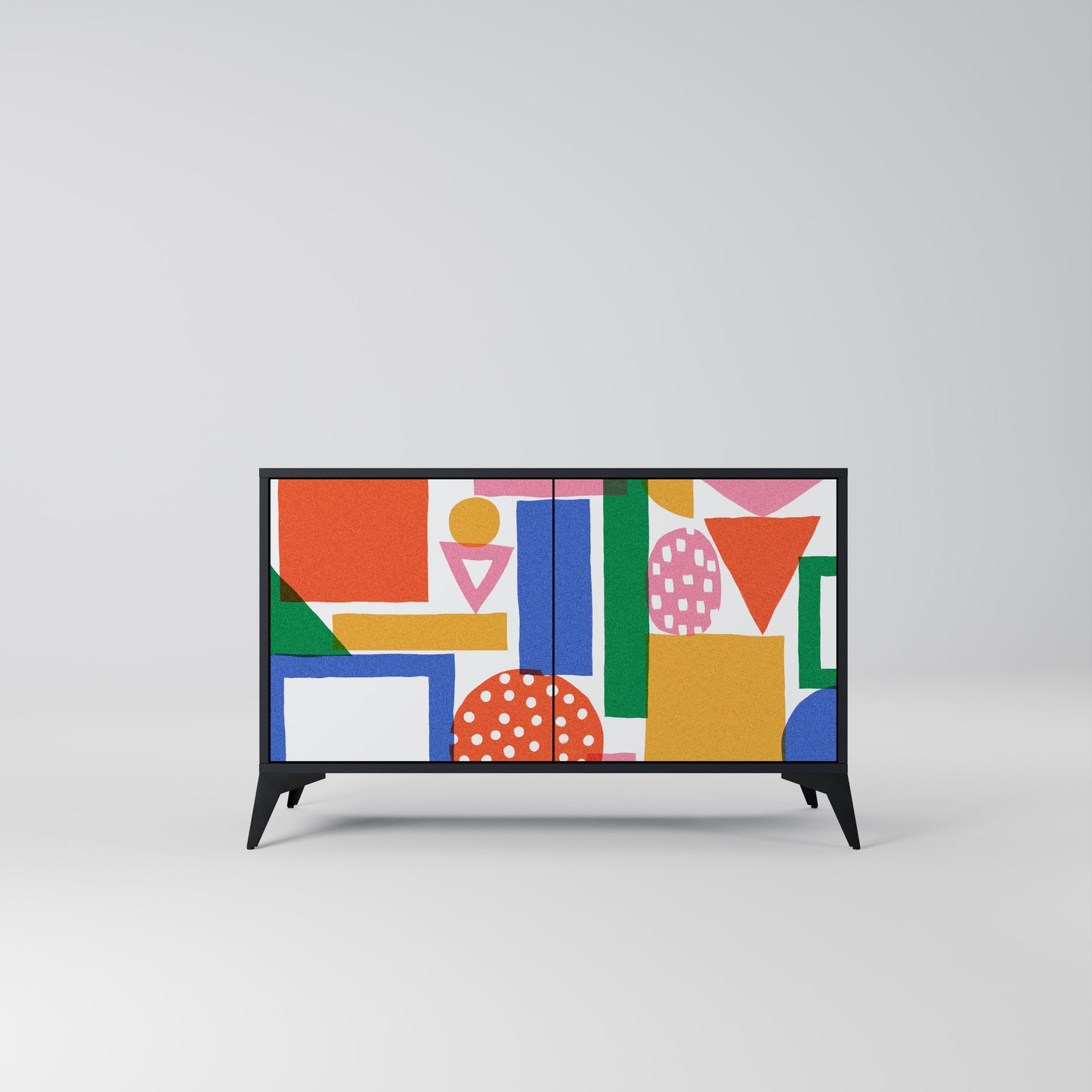 GEOMETRIC GLIMMER 2-Door Sideboard in Black Finish