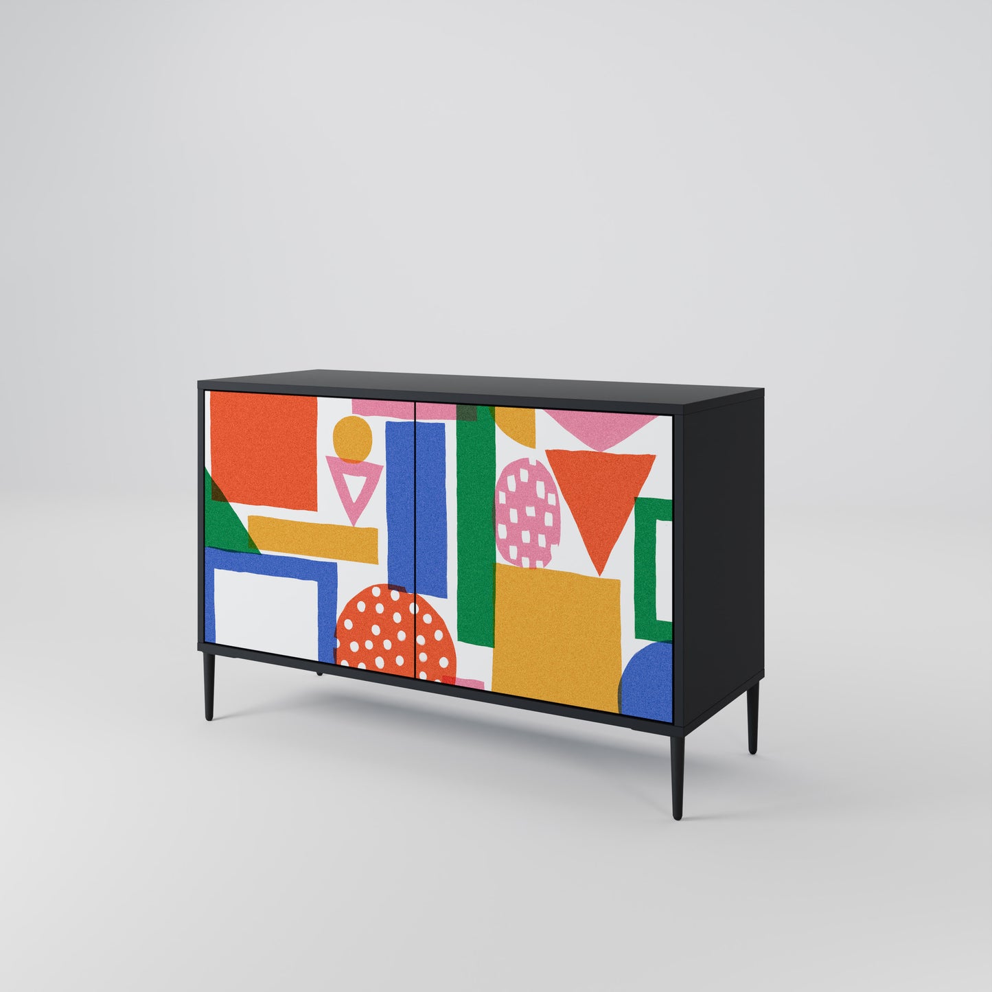 GEOMETRIC GLIMMER 2-Door Sideboard in Black Finish