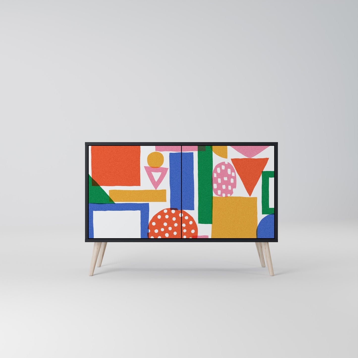 GEOMETRIC GLIMMER 2-Door Sideboard in Black Finish
