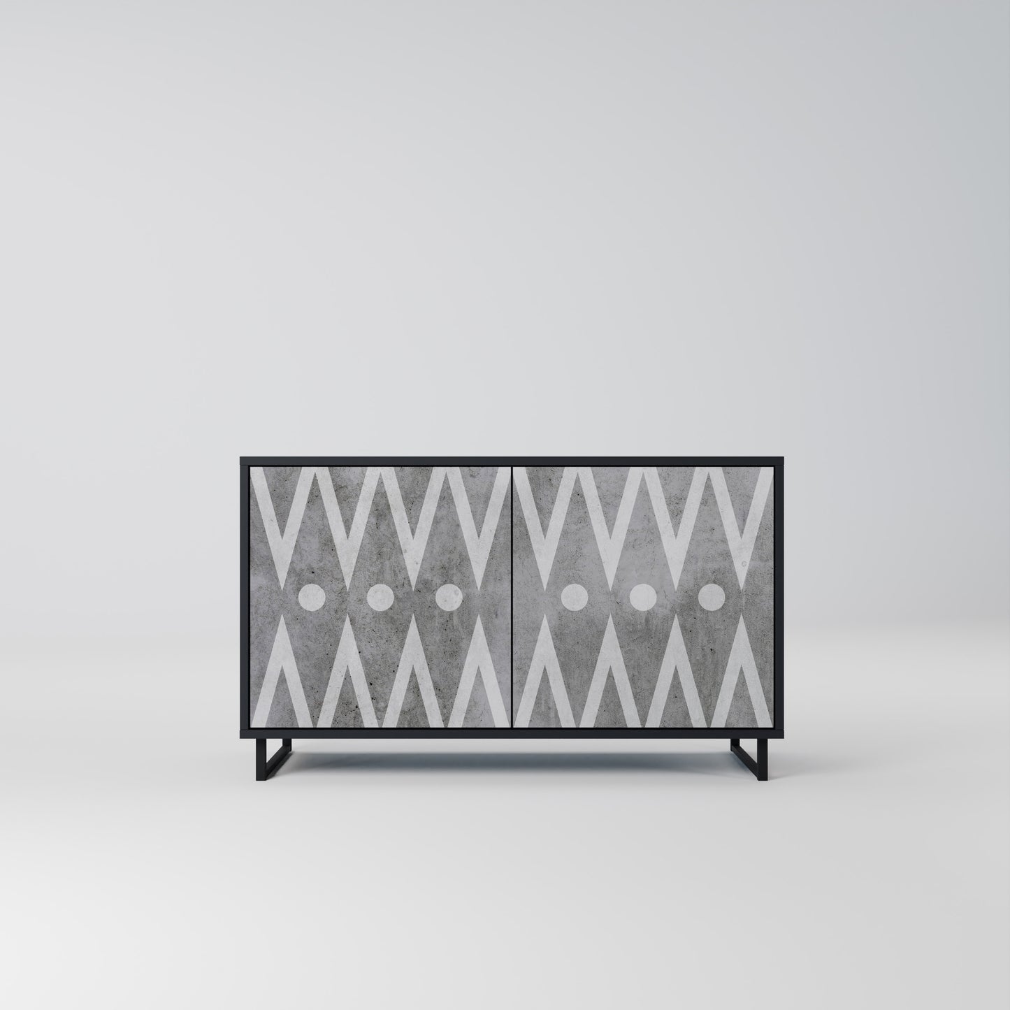 SHARP EDGES 2-Door Sideboard in Black Finish