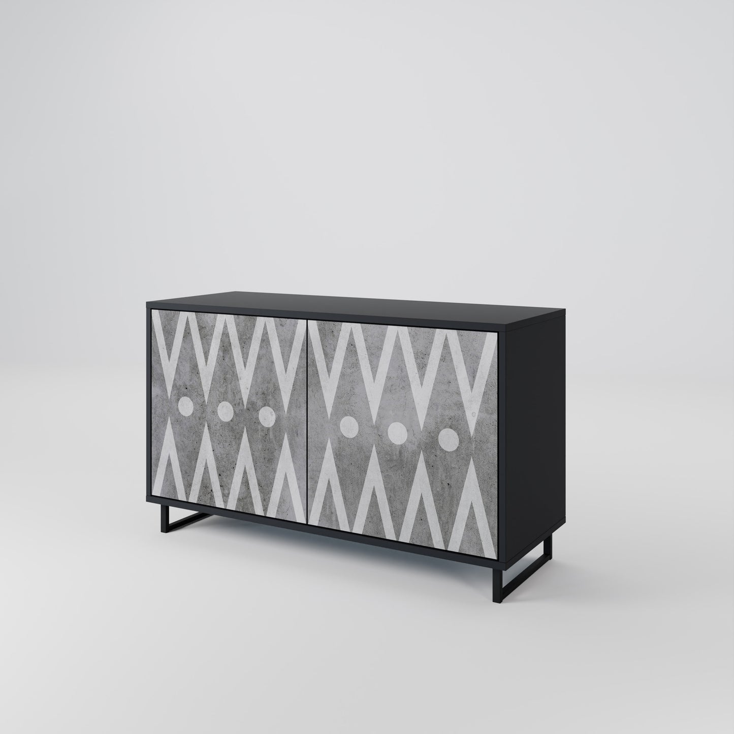 SHARP EDGES 2-Door Sideboard in Black Finish
