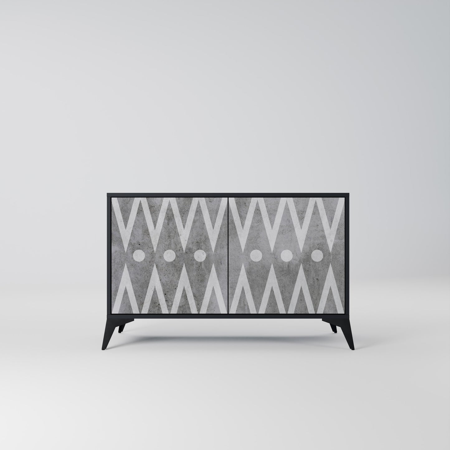 SHARP EDGES 2-Door Sideboard in Black Finish
