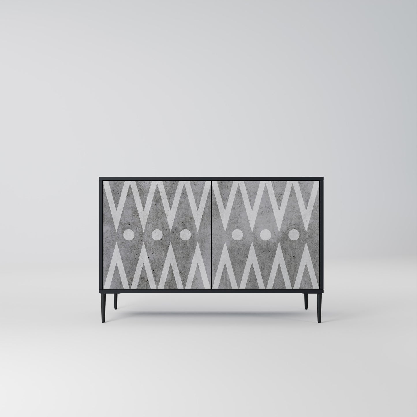 SHARP EDGES 2-Door Sideboard in Black Finish