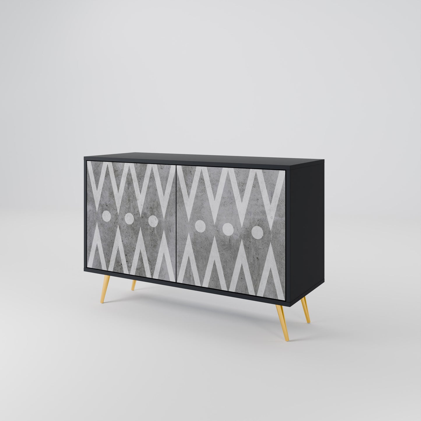SHARP EDGES 2-Door Sideboard in Black Finish