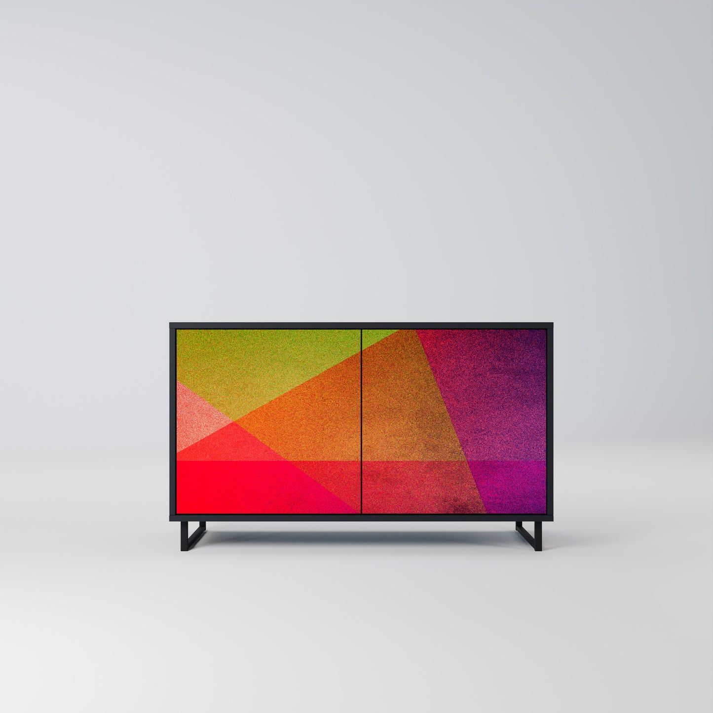 VIVID GEOMETRY 2-Door Sideboard in Black Finish