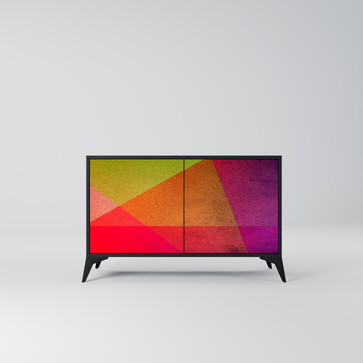 VIVID GEOMETRY 2-Door Sideboard in Black Finish