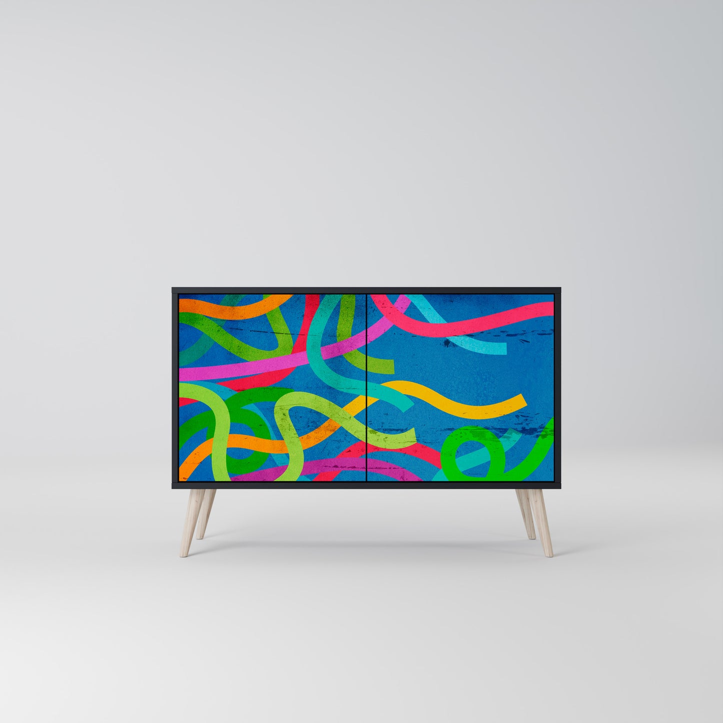 STREAMER TANGLE 2-Door Sideboard in Black Finish