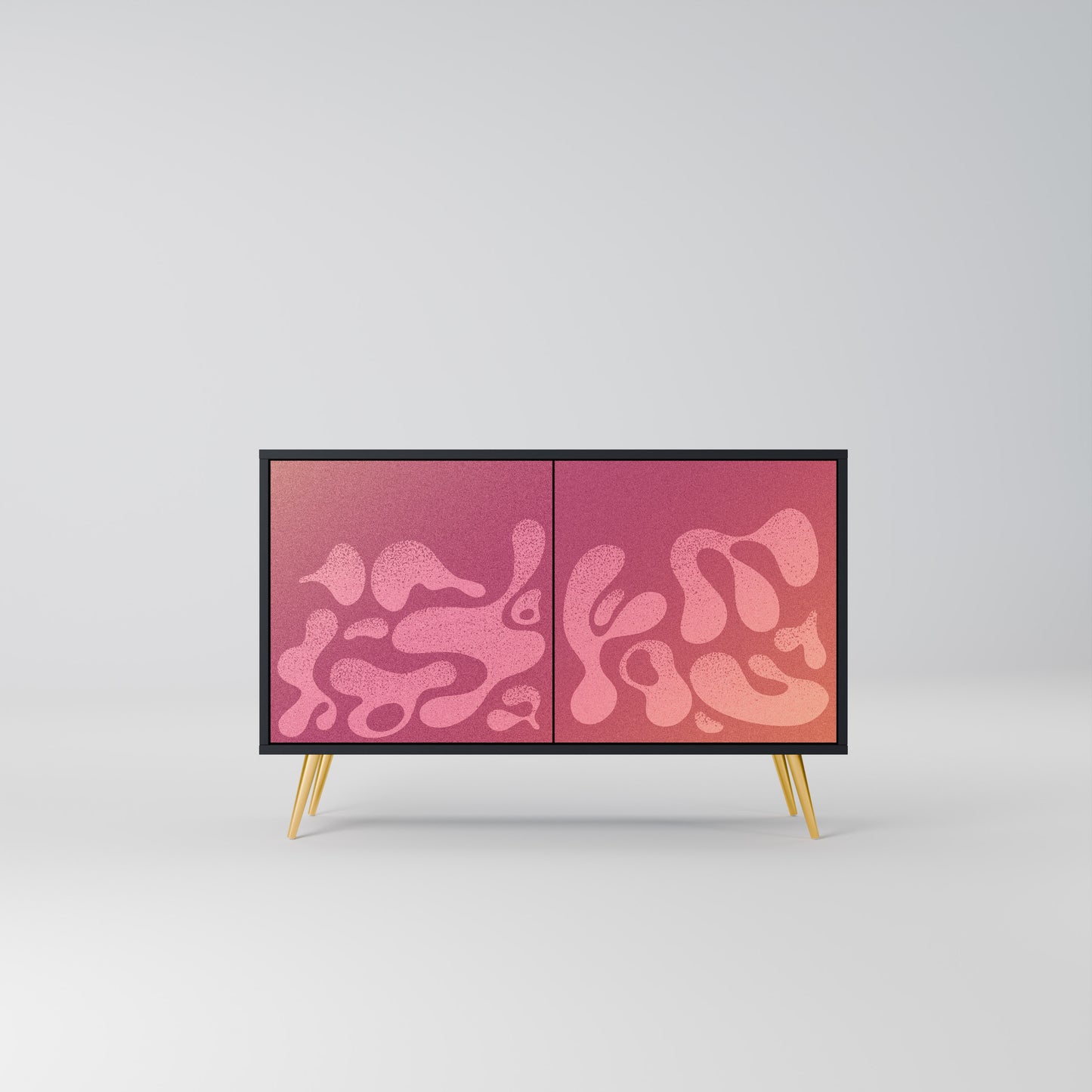 IRREGULAR PINK 2-Door Sideboard in Black Finish