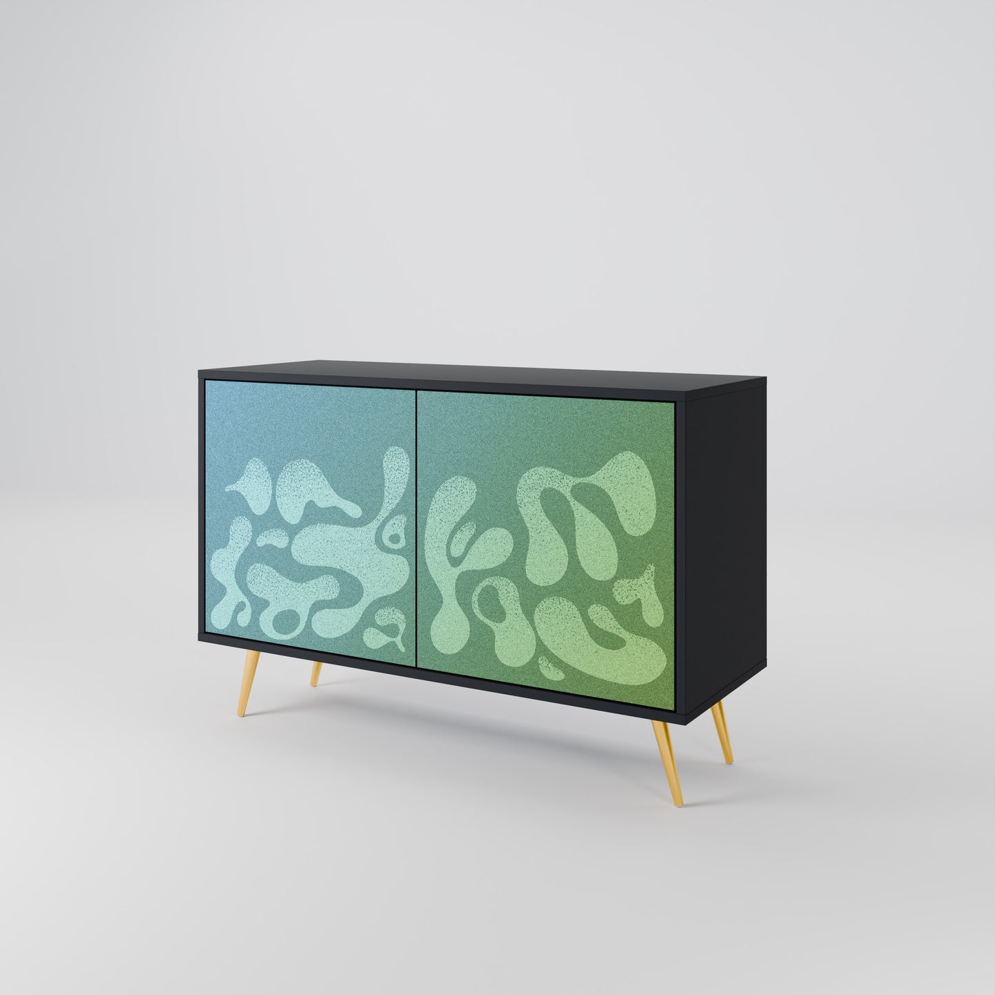 IRREGULAR BLUE 2-Door Sideboard in Black Finish