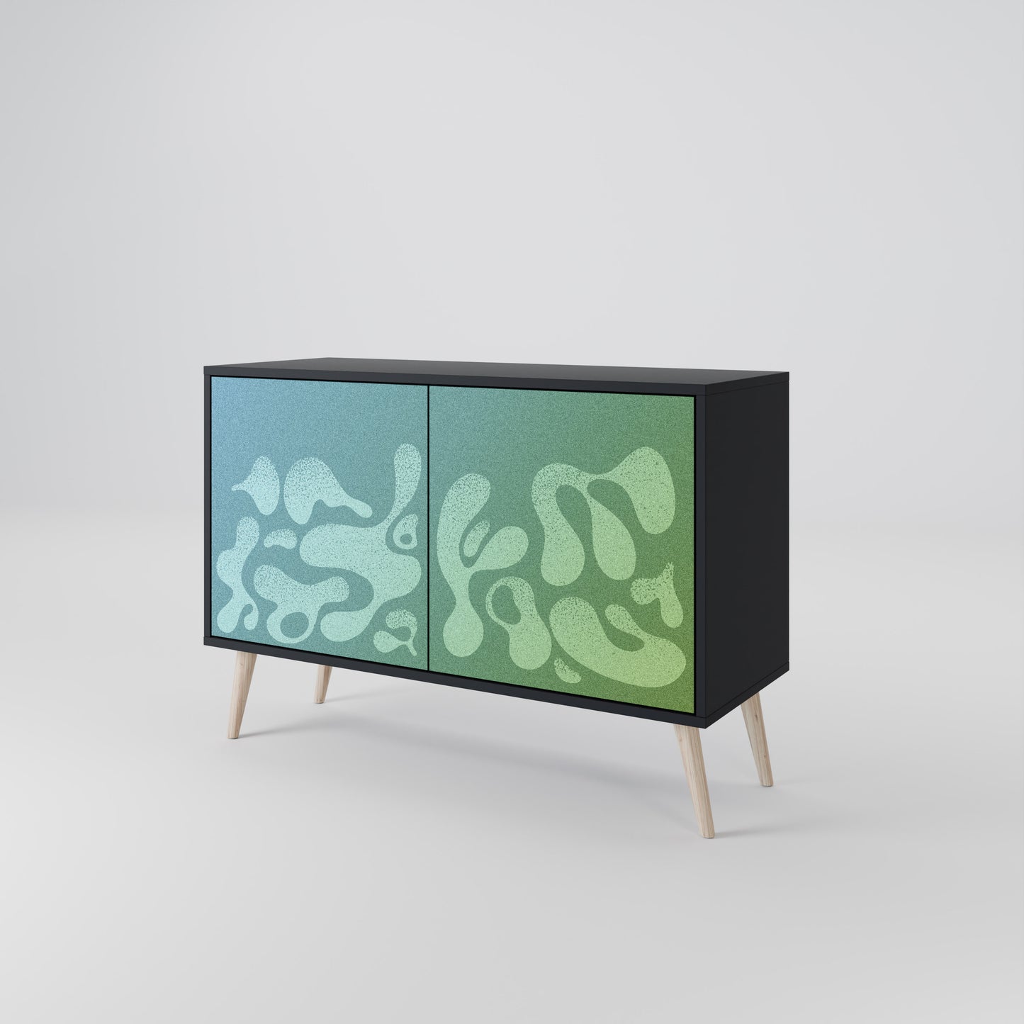 IRREGULAR BLUE 2-Door Sideboard in Black Finish