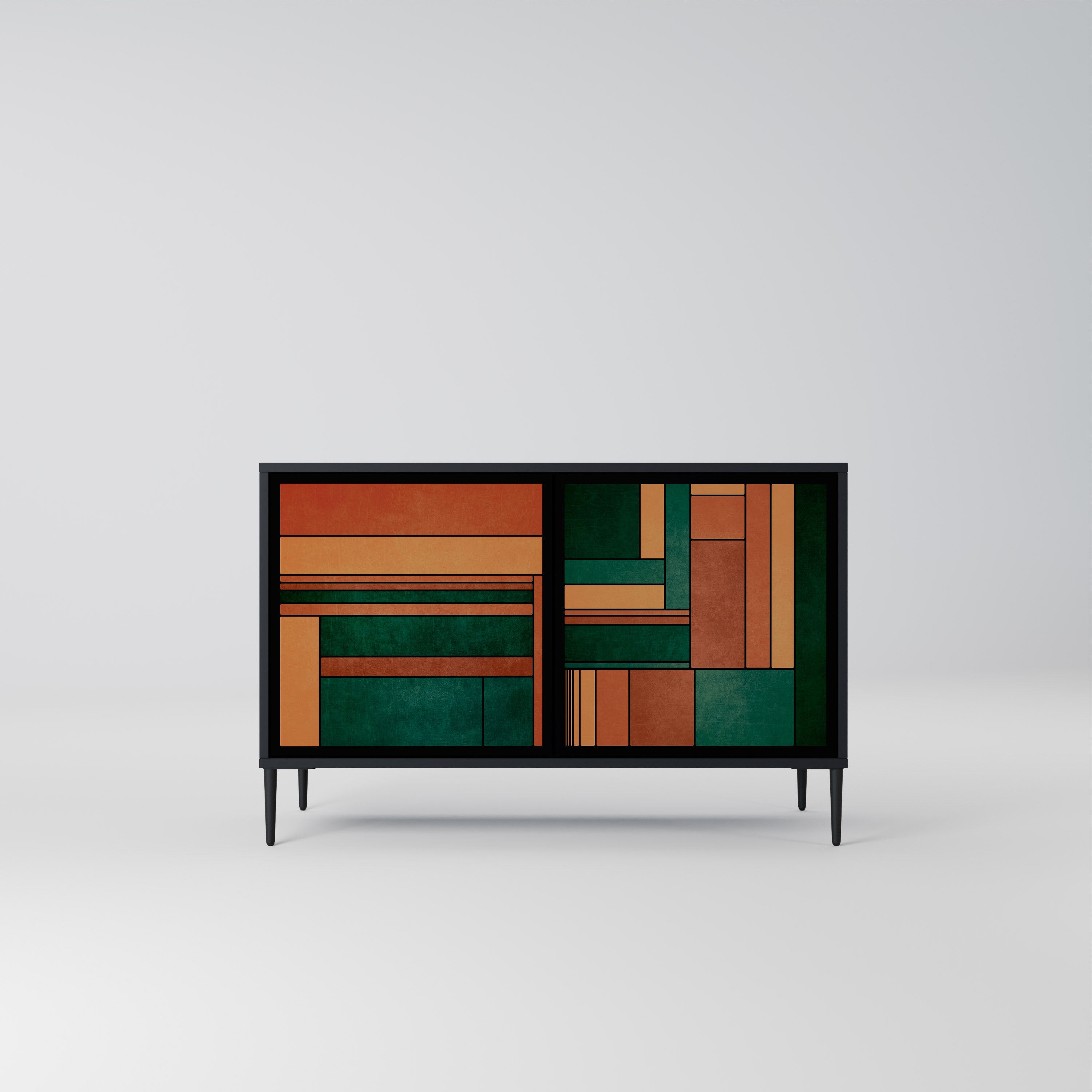 EARTHY FIGURES 2-dörrars skänk i svart finish