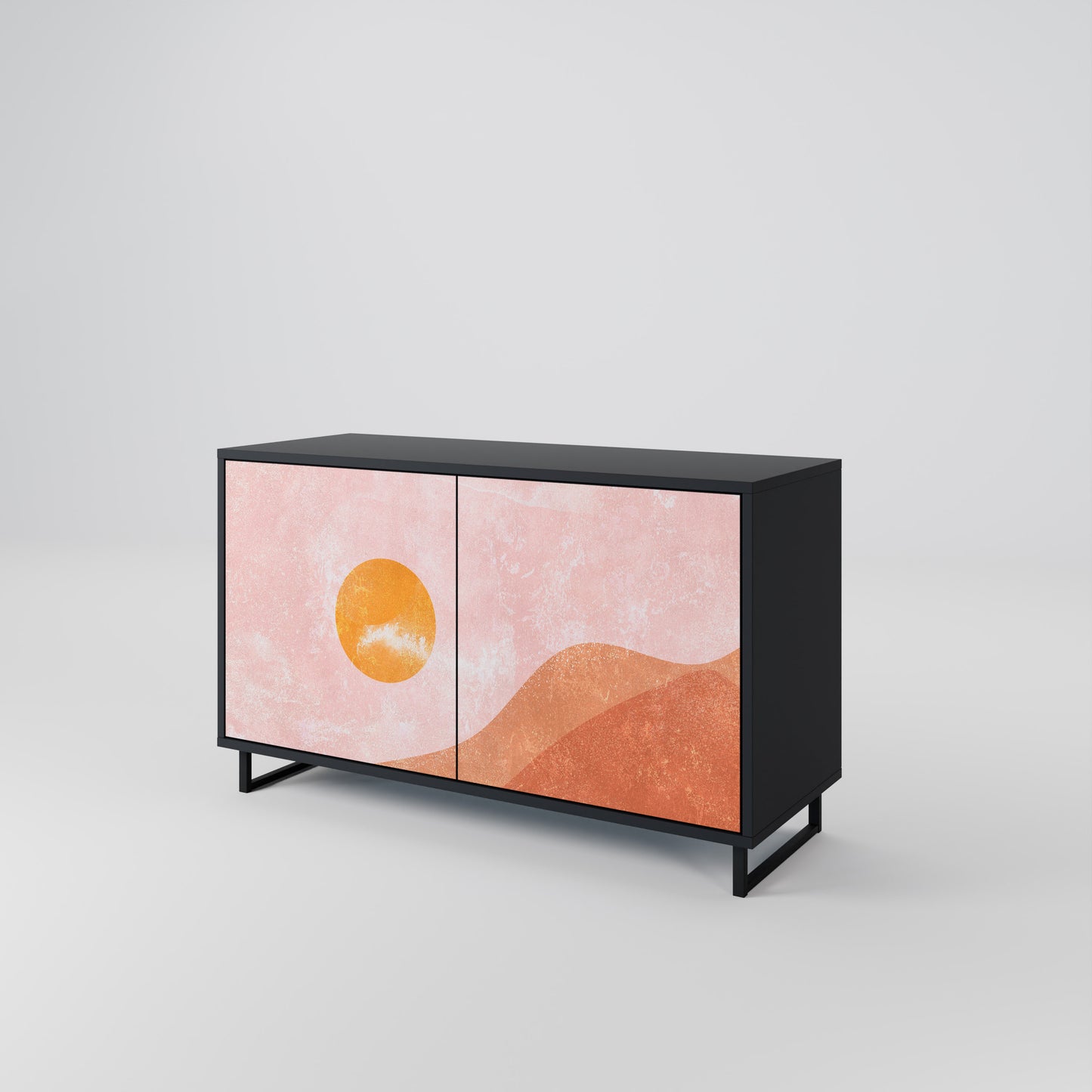 LIMINOUS SUNLIGHT 2-dörrars skänk i svart finish