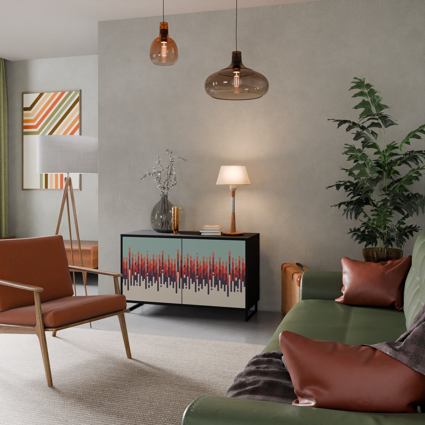 CHROMA CONTOURS 2-dörrars skänk i svart finish