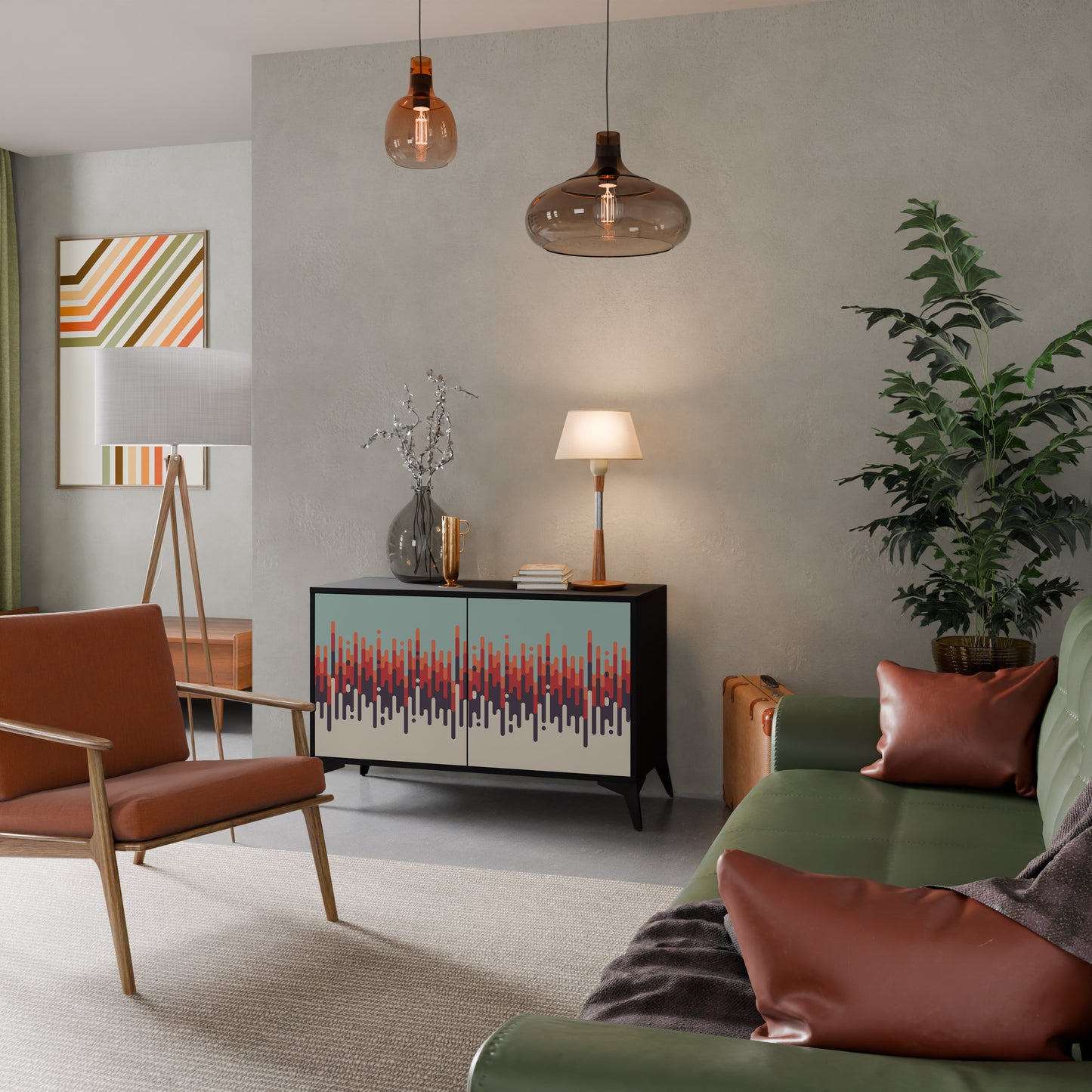 CHROMA CONTOURS 2-dörrars skänk i svart finish