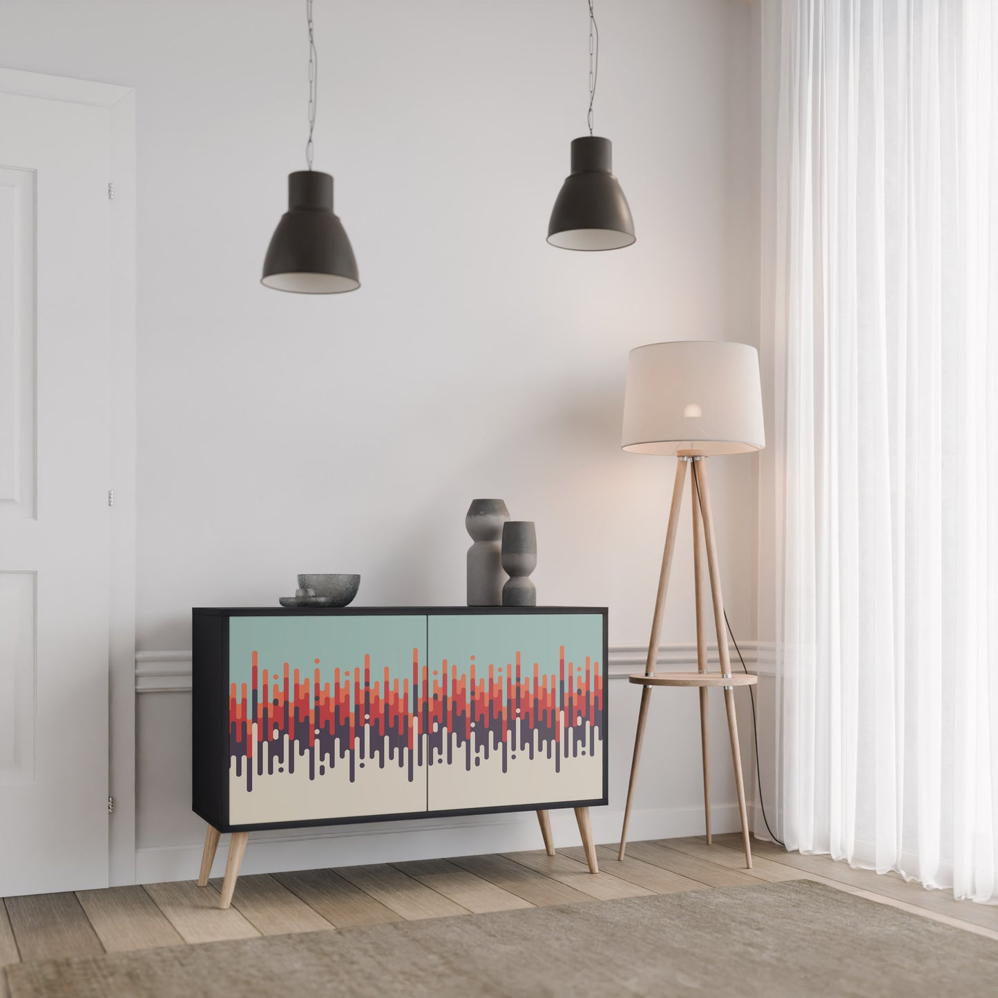 CHROMA CONTOURS 2-dörrars skänk i svart finish