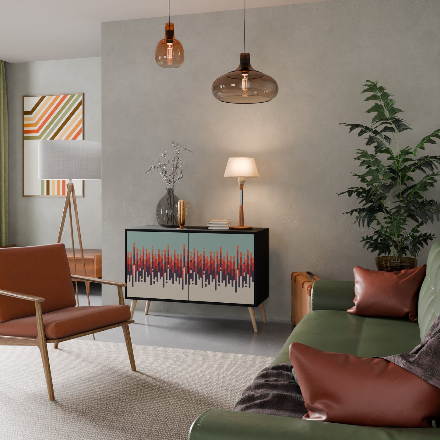 CHROMA CONTOURS 2-dörrars skänk i svart finish