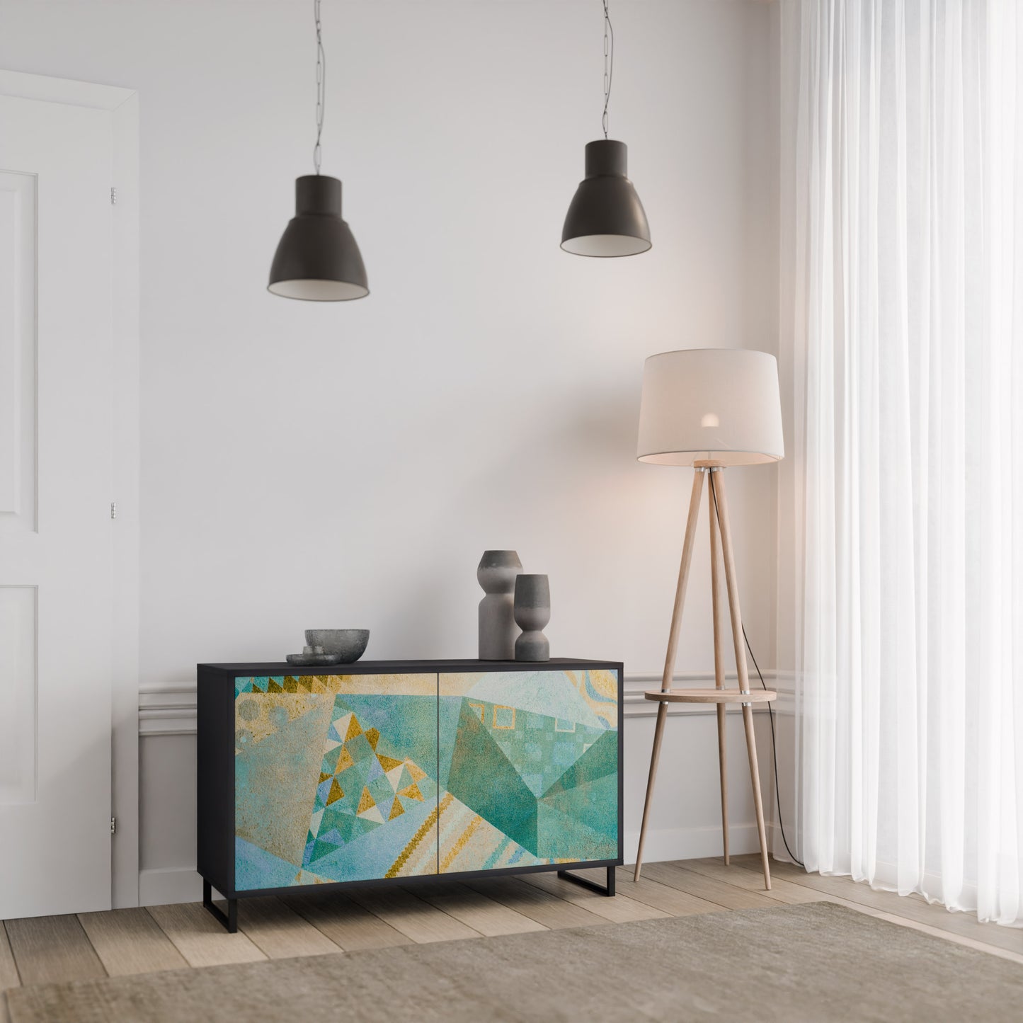 SPECTRUM SPLENDOR 2-dörrars skänk i svart finish