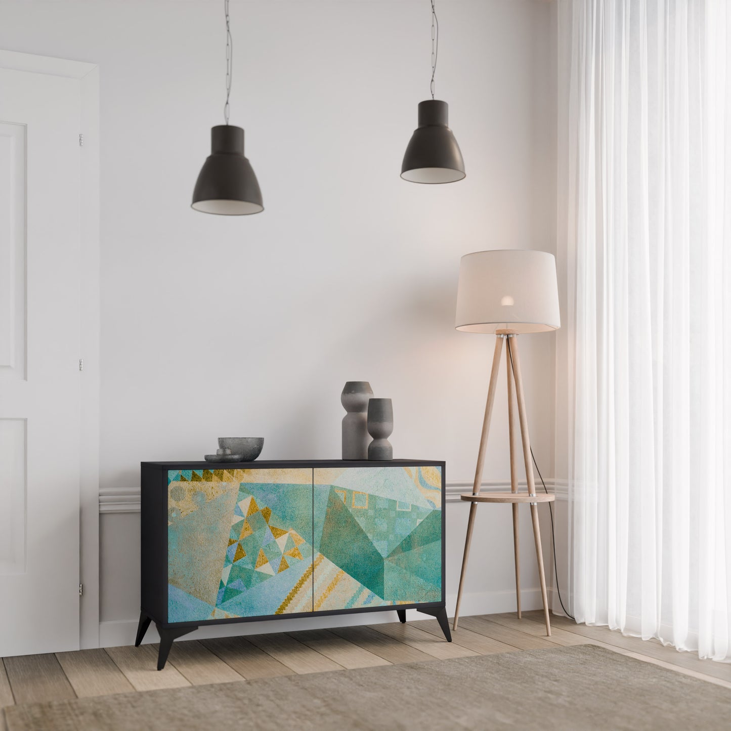 SPECTRUM SPLENDOR 2-dörrars skänk i svart finish