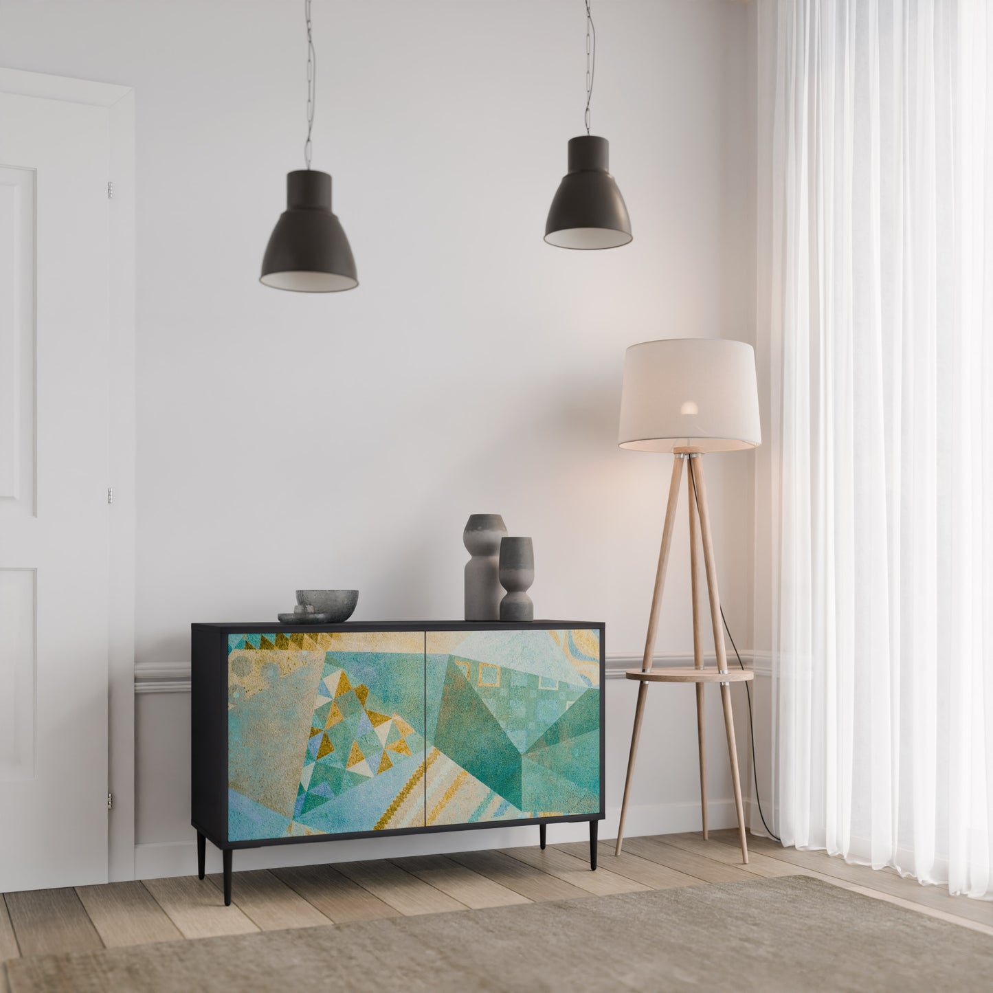 SPECTRUM SPLENDOR 2-dörrars skänk i svart finish