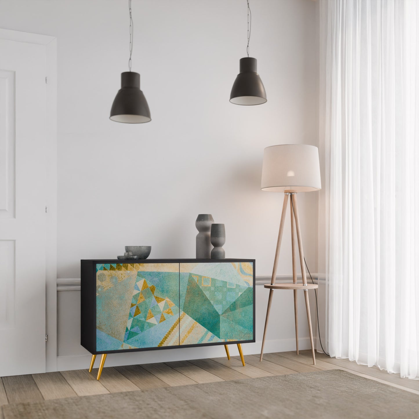 SPECTRUM SPLENDOR 2-dörrars skänk i svart finish
