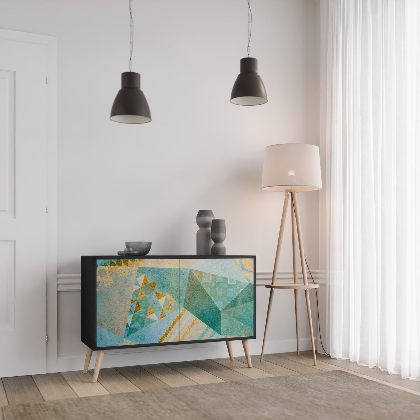 SPECTRUM SPLENDOR 2-dörrars skänk i svart finish